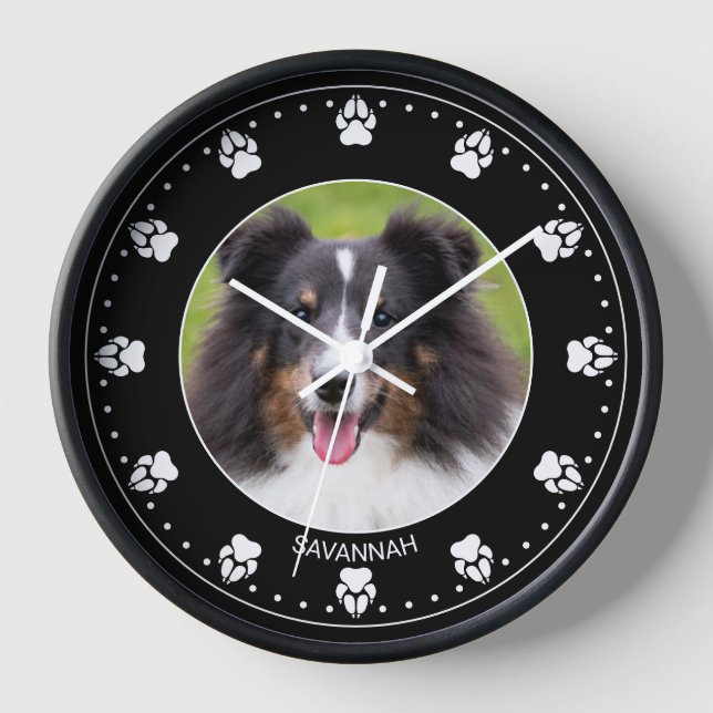 Reloj Foto Mascota personalizado con cara y nombre de re (Anverso)