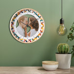 Reloj Foto personalizado Moderna Colorida Personalizada<br><div class="desc">Personalizado Photo Modern Colorful Personalized Clock presenta un colorido patrón geométrico moderno con tu foto favorita en el centro. FOTO TIP: céntrate tu foto antes de subir a Zazzle. Diseñado por Evco Studio www.zazzle.com/store/evcostudio</div>