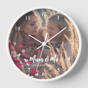 Reloj Foto personalizado Moderna Escribiendo Corazones R