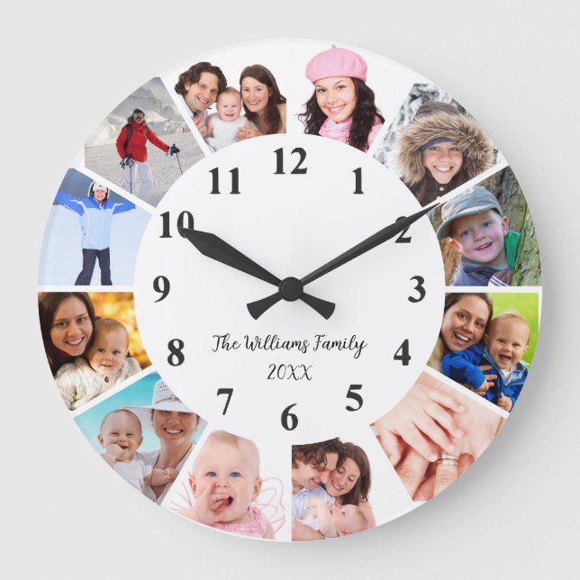 Reloj fotográfico familiar personalizado - Reloj p (Anverso)