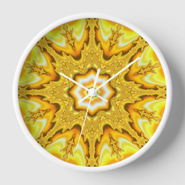 Reloj fractal de estrella dorada (Anverso)