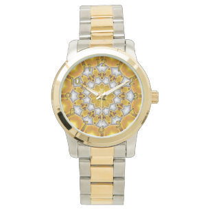 Reloj fractal de oro y plata en Kaleidoscope