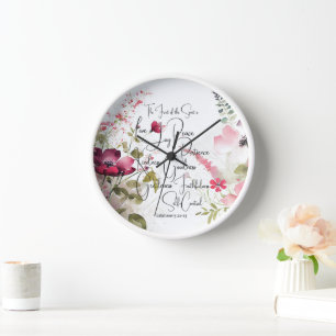 Reloj Fruto del Espíritu floral rosa