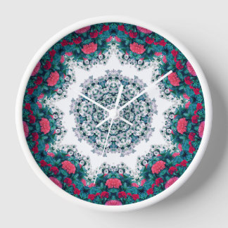 Reloj Fuente de agua del jardín Flores rojas Diseño Mand