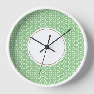 Reloj Fundición Geométrica Sabor Verde Blanco Baldosa Cu