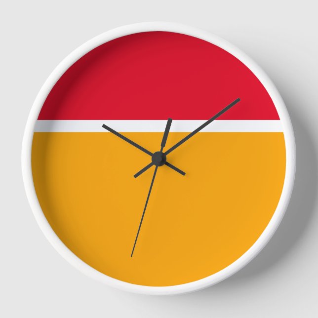 Reloj Fundido rojo brillante blanco dorado bloque de col (Anverso)