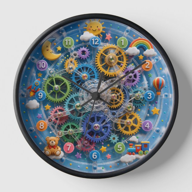 Reloj funky para habitación de niños (Anverso)
