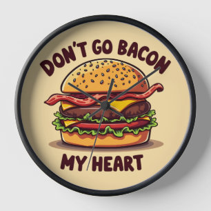 Reloj Funny Food Pun Bacon Lover Cheeseburger Design