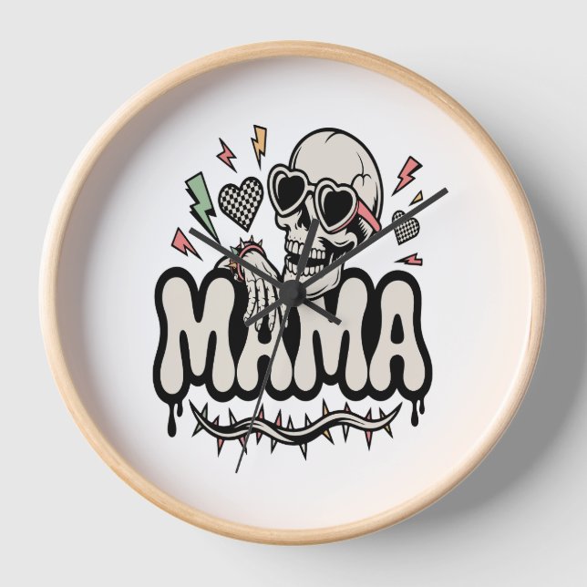 Reloj Funny Halloween Mama Cool Skull (Anverso)
