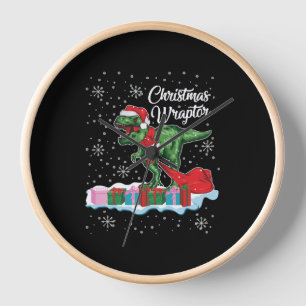 Reloj Funny Navidades Dinosaur Wraptor Velociraptor