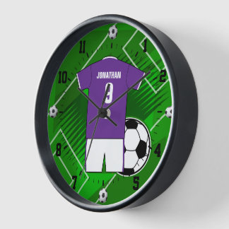 Reloj Fútbol personalizado Jersey morado y blanco