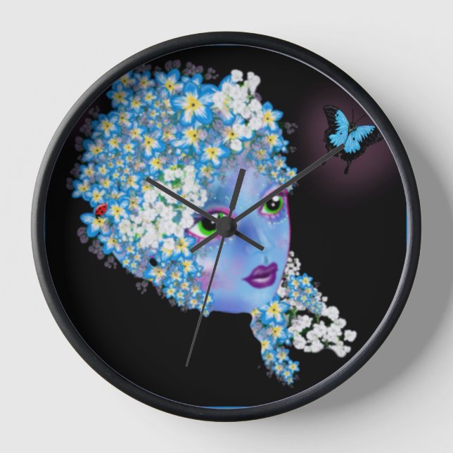Reloj Gaia Tierra Madre Pagan Fantasma Arte de LeahG Rou (Anverso)