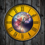 Reloj Galaxias Hubble & Antennae 2 - Espacio exterior /<br><div class="desc">Reloj de pared: Antenas Galaxias 2 y diseños de cosecha celestial del espacio exterior. Soñando con las tierras lejanas con estrellas de color arcoiris y luces de hadas que siempre evolucionan. Crédito: Imágenes de ESA/Hubble.</div>