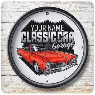 Reloj Garaje personalizado de 1966 para coches de muscul