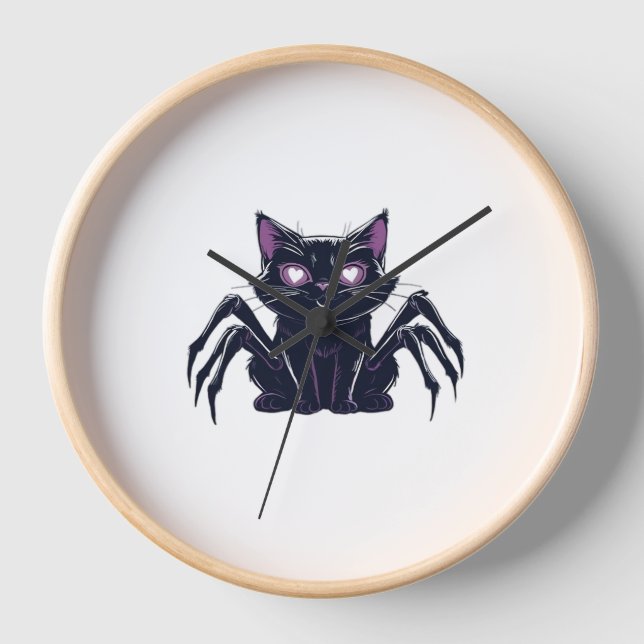 Reloj Gato Cute Asombroso - Piernas Arañas Y Ojos Del Co (Anverso)