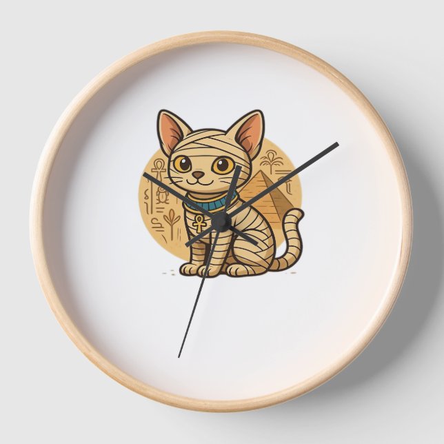 Reloj Gato de momia lindo - El antiguo Egipto de arte so (Anverso)