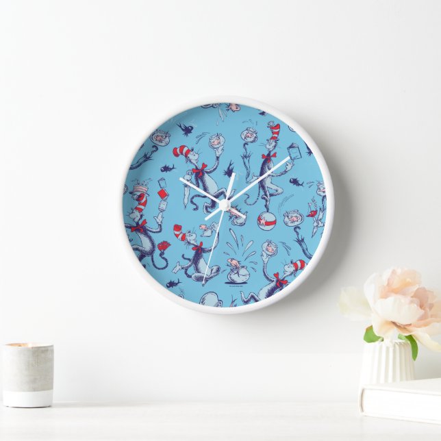 Reloj Gato En El Gorra | Patrón azul (Hogar)