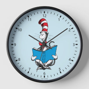 Reloj Gato en el sombrero leyendo