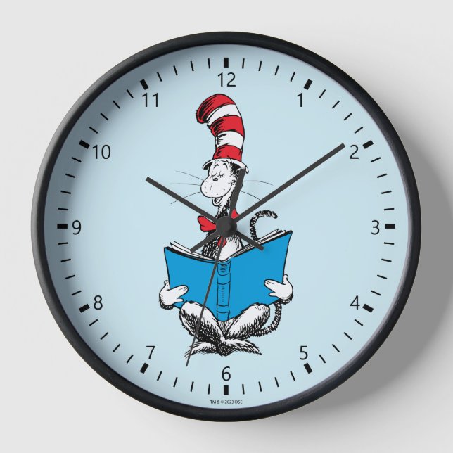 Reloj Gato en el sombrero leyendo (Anverso)