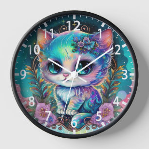 Reloj Gato místico gatito gatito gatito celeste animal