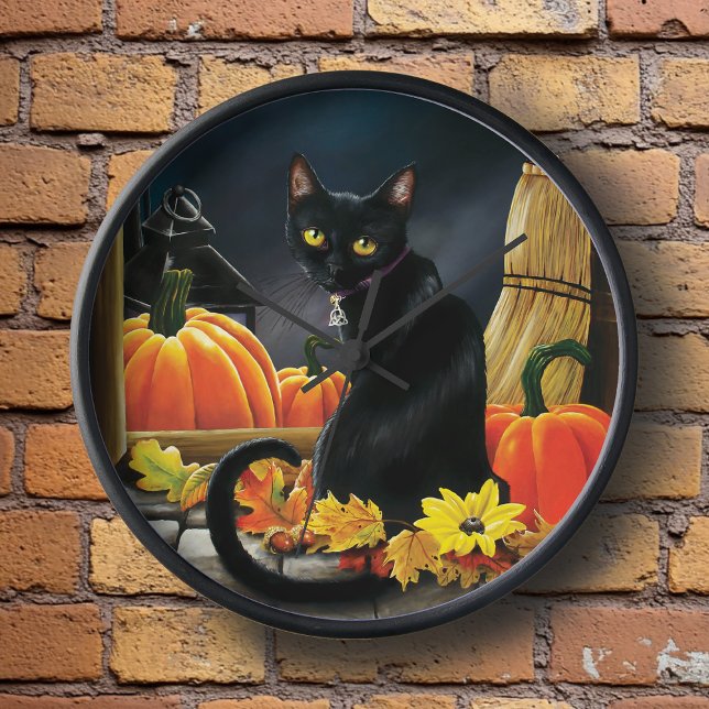 Reloj Gato negro de Halloween (Subido por el creador)
