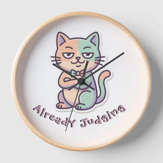 Reloj Gato Sarcástico ya Juzgando