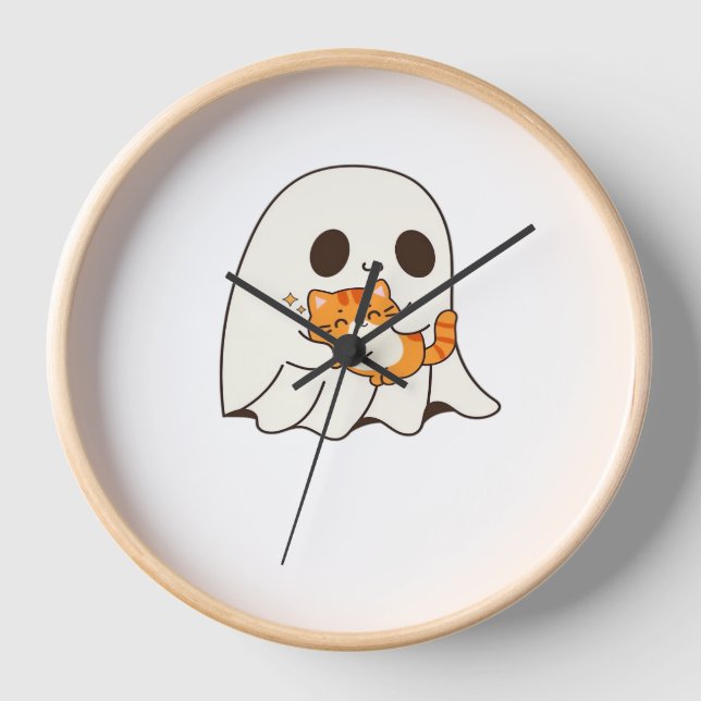 Reloj Gato y fantasma, camiseta clásica de regalo de Hal (Anverso)