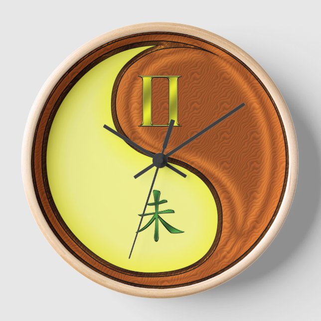 Reloj Gemini & Cabra de Madera (Anverso)