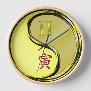 Reloj Géminis & Tigre de Metal