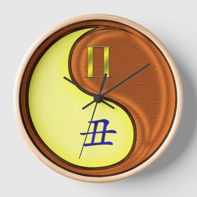 Reloj Géminis y Buey de Madera (Anverso)