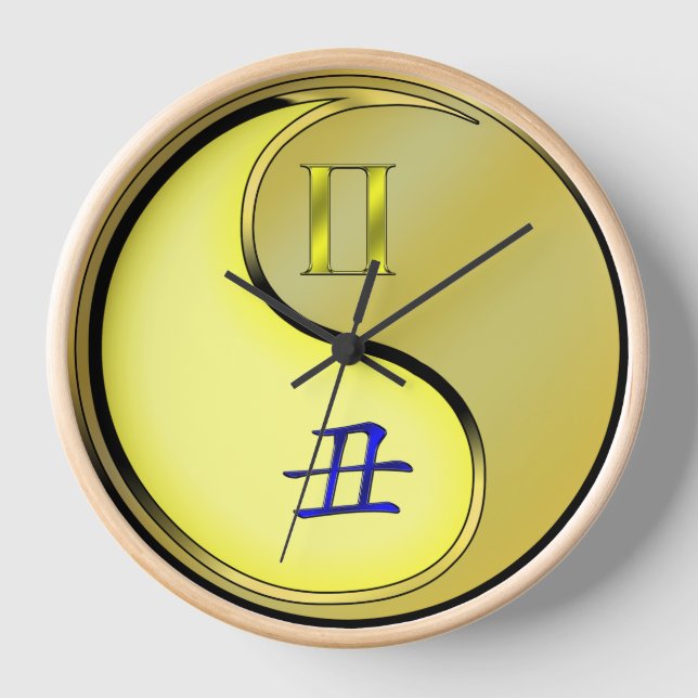 Reloj Géminis y Buey de Metal (Anverso)