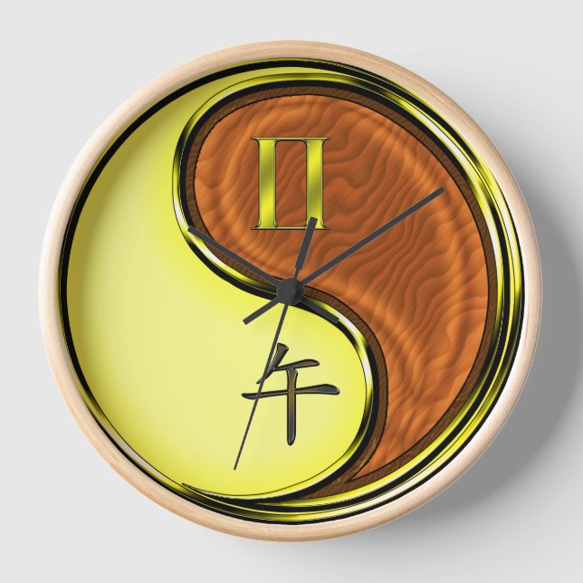 Reloj Géminis y Caballo de Madera (Anverso)