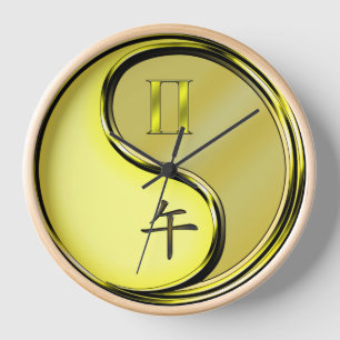 Reloj Géminis y Caballo de Metal