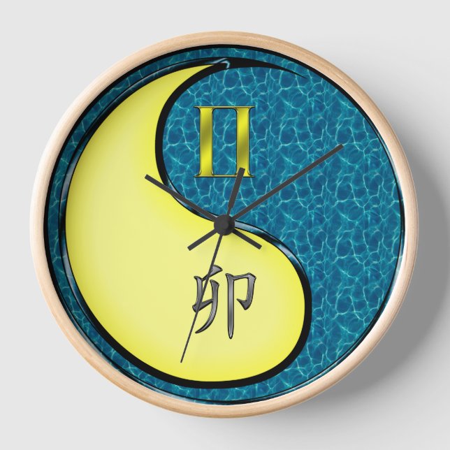 Reloj Géminis y Conejo de Agua (Anverso)