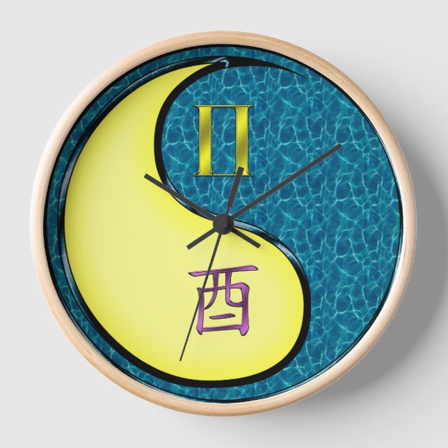 Reloj Géminis y Gallo de Agua (Anverso)