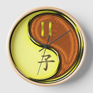 Reloj Géminis y Rata de Madera