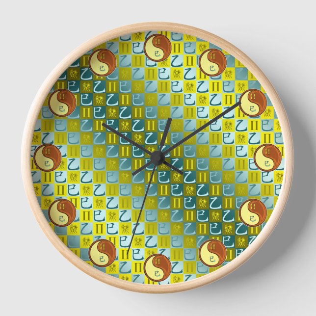 Reloj Géminis y Serpiente de Madera (Anverso)