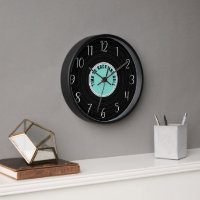 genial faux record retro time rock roll add text