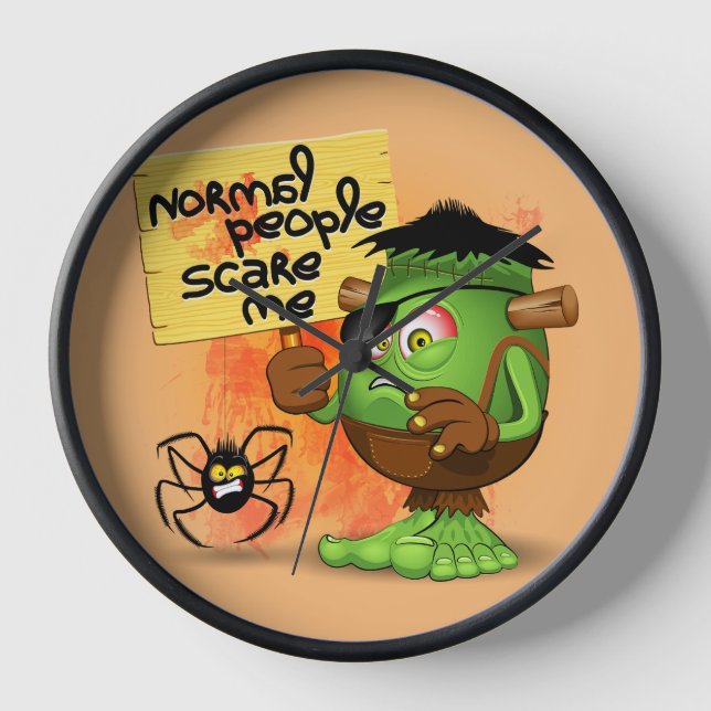 Reloj 'Gente normal me asusta' Humorístico Frankenstein (Anverso)