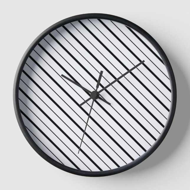 Reloj Geometría de línea negra simple (Anverso)