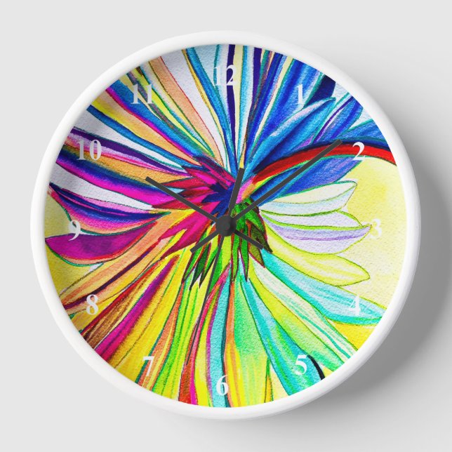 Reloj Gerbera arcoiris, flor colorida (Anverso)