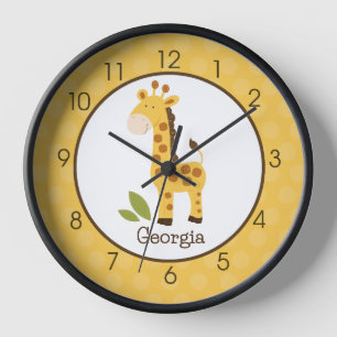 Reloj Giraffe Cute Kids Jungle Baby Nursery Wall