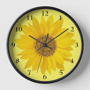 Reloj Girasol amarillo brillante en amarillo claro