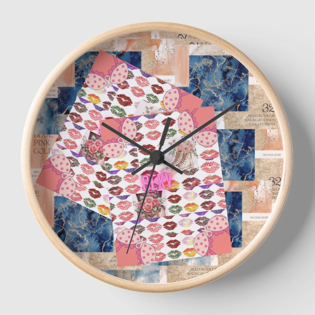 Reloj  girly clock Rose Gold Blush Pink  (Anverso)