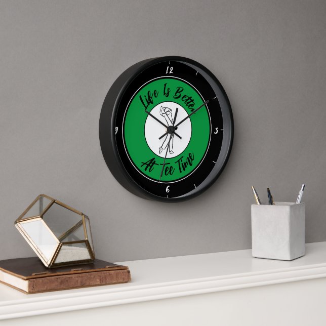 Reloj Golfer Hora de Salida Vida Humor Golf Deporte Negr (Oficina)