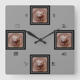 Reloj - golpeador de puerta principal del león