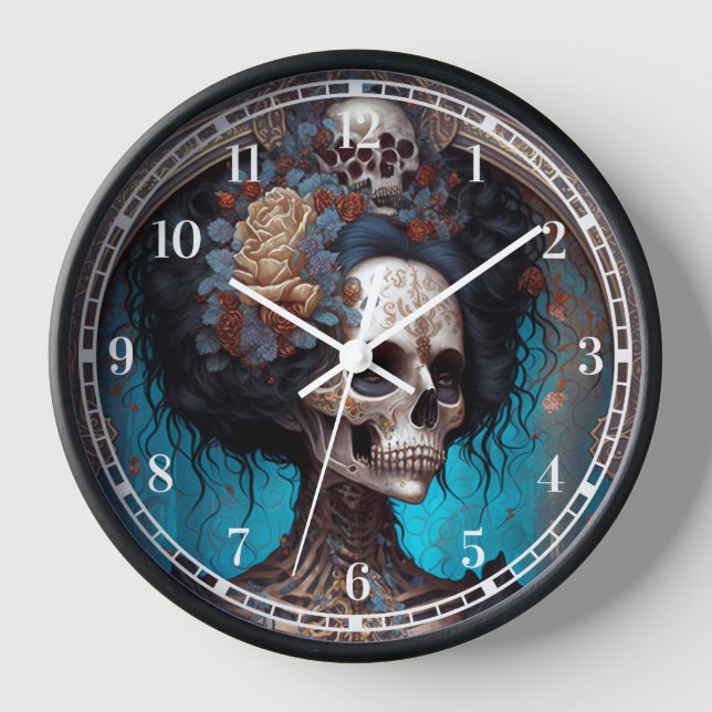 Reloj Gótico Skeleton Skull Mujer Gótica (Anverso)