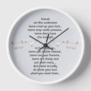 Reloj Gracias Amigo son como Ropa Interior Frase Diverti