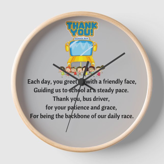 Reloj Gracias, Conductor de Autobús Escolar. (Anverso)