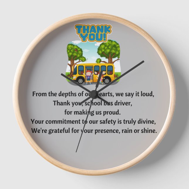 Reloj Gracias, Conductor de Autobús Escolar. (Anverso)